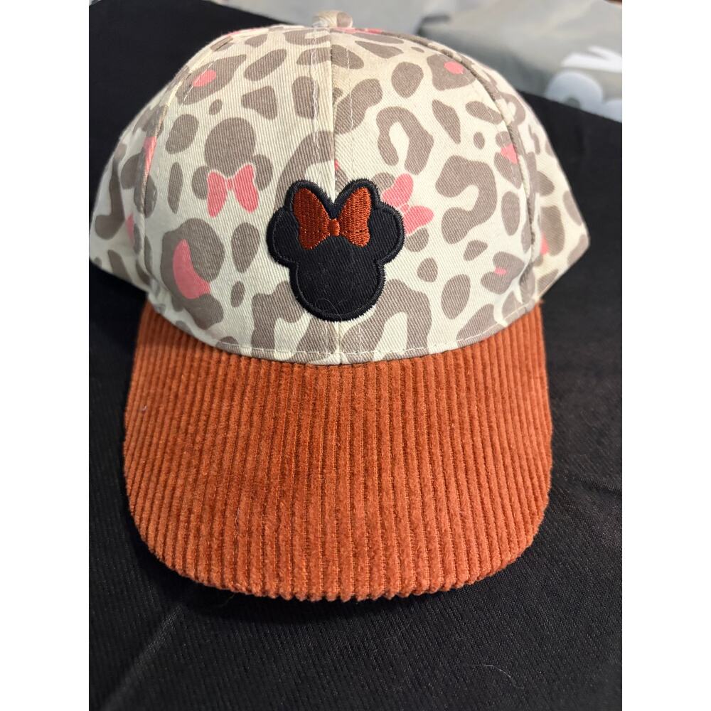 Disney Junior Minnie Mouse Leopard Print Baseball Cap Corduroy Brim Adjustable